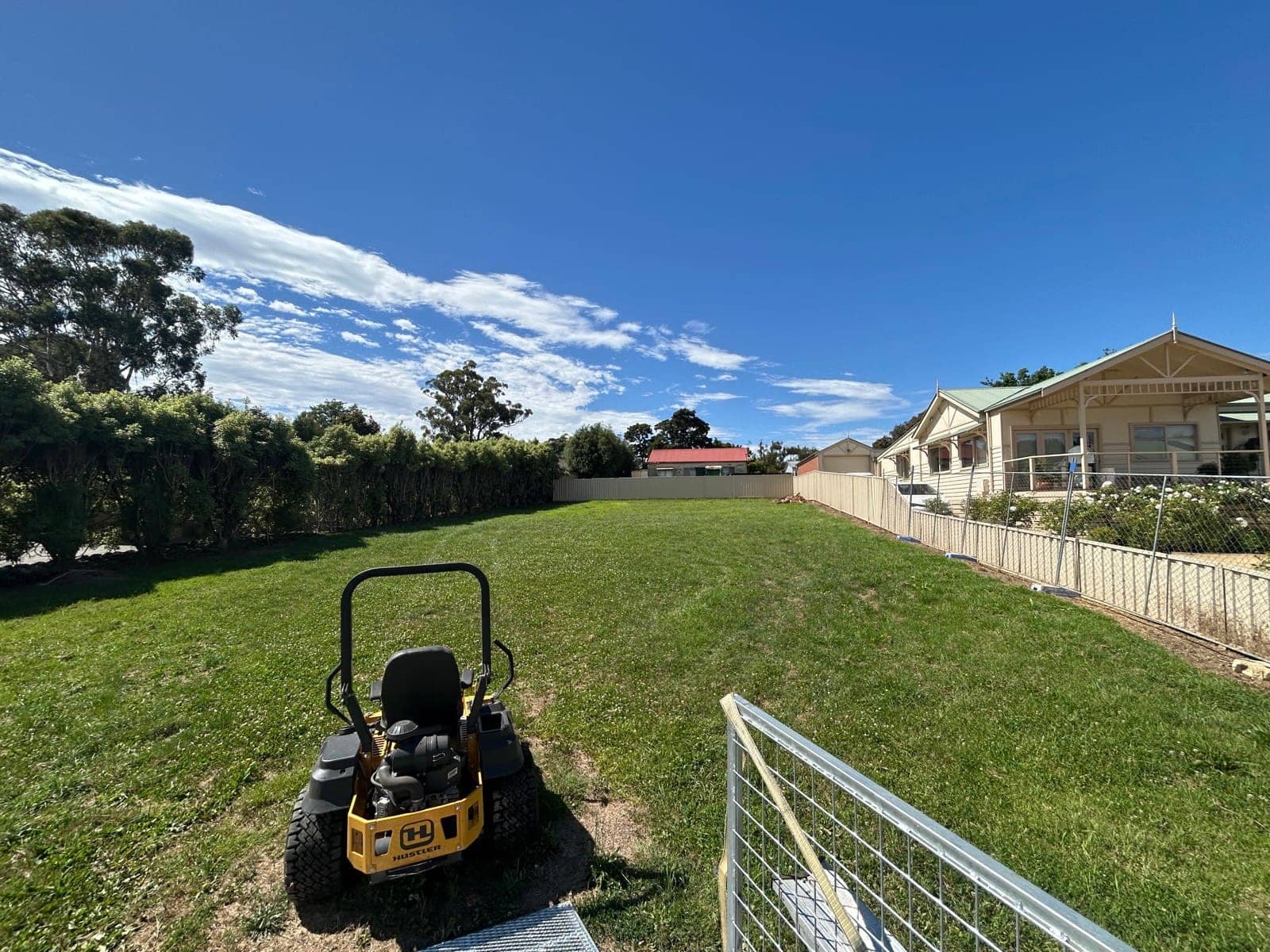 Terra Maintenance zero-turn mower on a freshly cut lawn